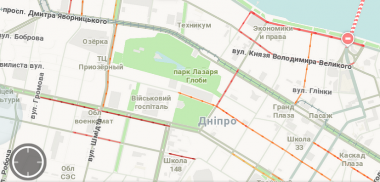 Утренние пробки на дорогах Днепра